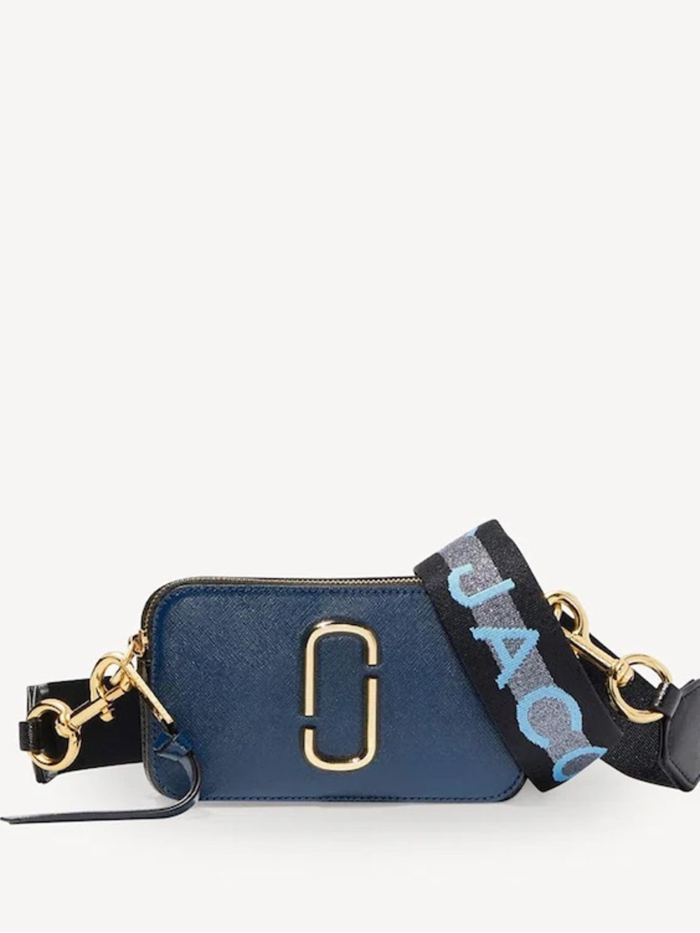 Marc Jacobs Navy Snapshot Crossbody Bag with Logo Strap